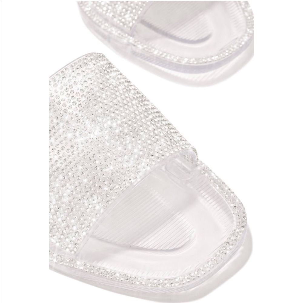Clear Jelly Rhinestone Band Slip On Sandal - Picture 5 of 8